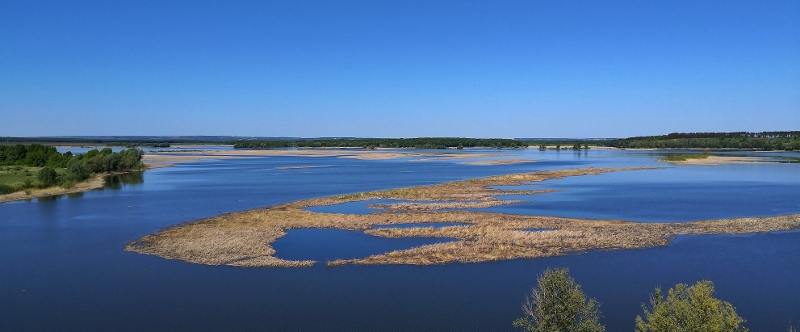 Die Wolga bildet bei Kasan ein riesiges Seengebiet